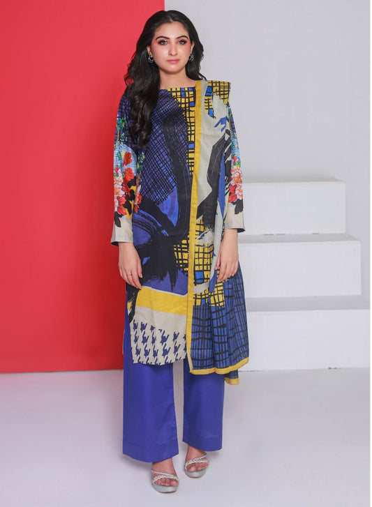 Rangeen 3 Piece Unstitched Lawn Suit [ D-10 ]
