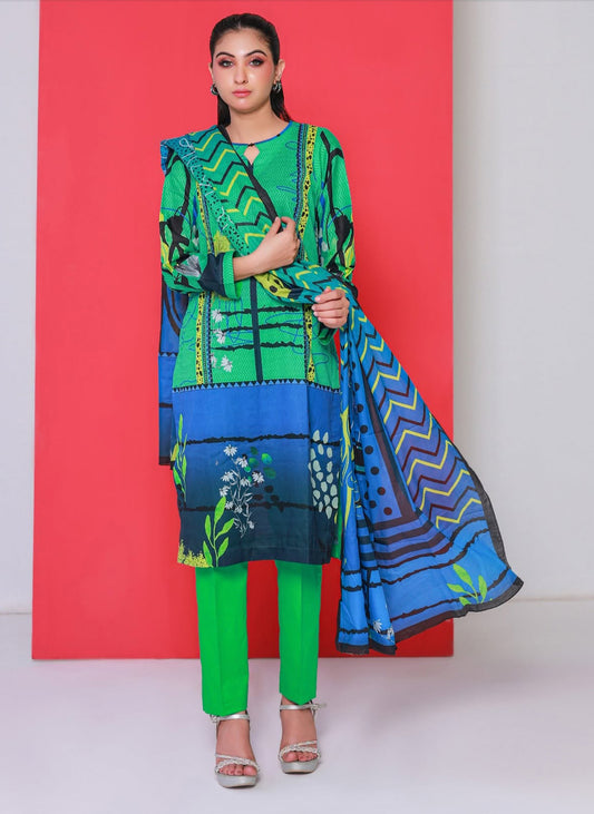Rangeen 3 Piece Unstitched Lawn Suit [ D-01 ]