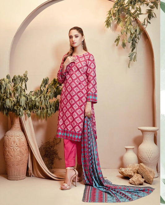 Inlay Feroza 3 Piece Unstitched Lawn [ D-01 ]