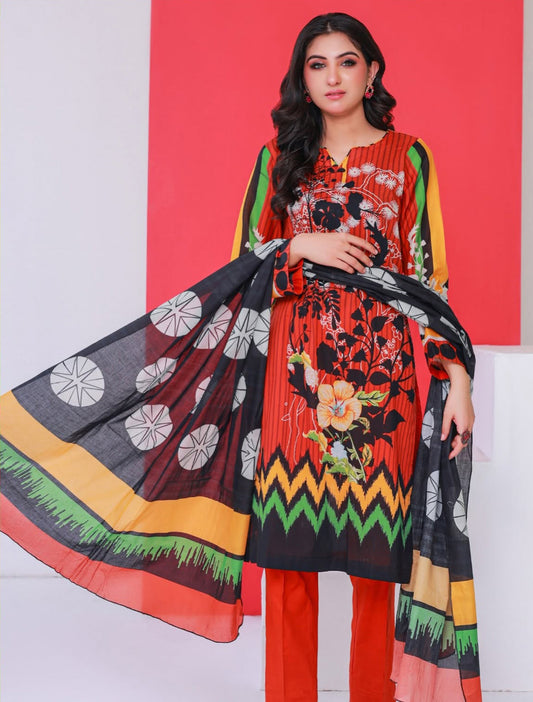 Rangeen 3 Piece Unstitched Lawn Suit [ D-04 ]