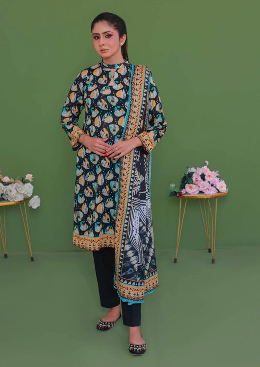 Leaf Inlay 3 Piece Unstitched Lawn [ D-05 ]