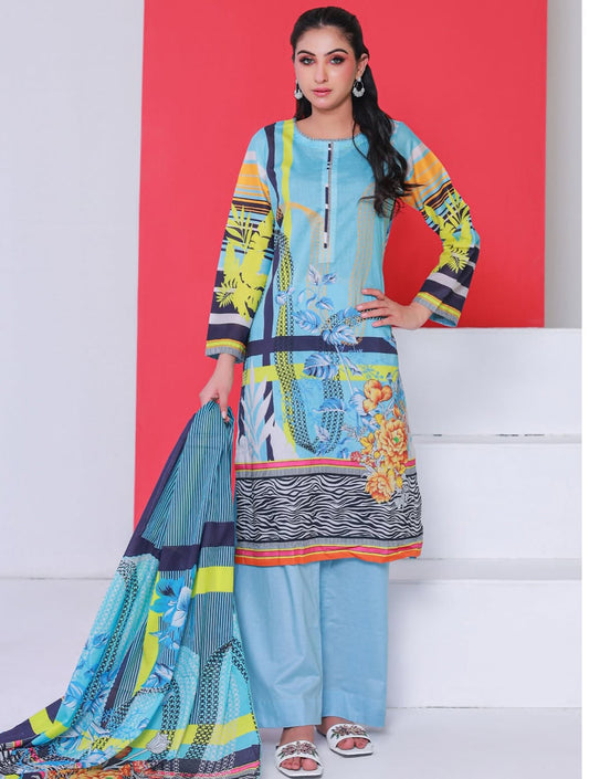 Rangeen 3 Piece Unstitched Lawn Suit [ D-07 ]