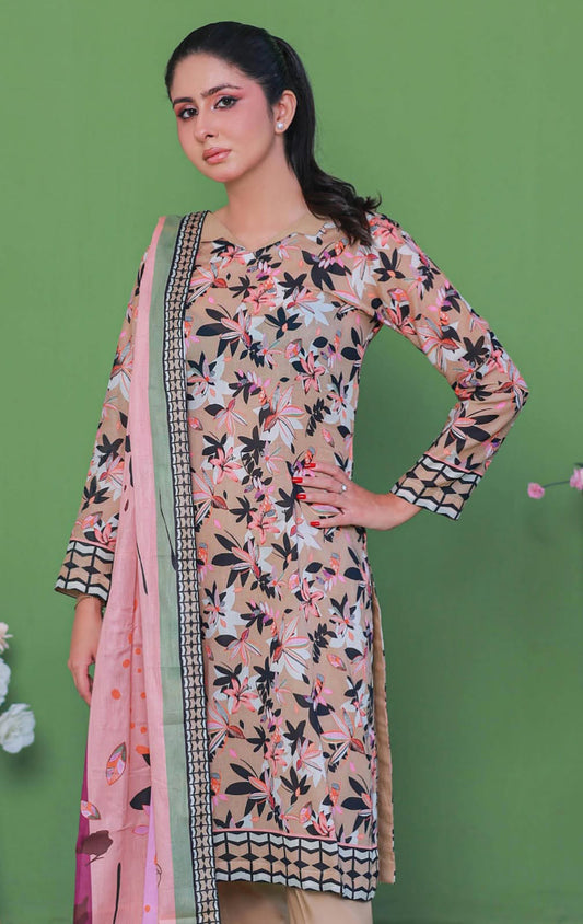 Leaf Inlay 3 Piece Unstitched Lawn [ D-09 ]