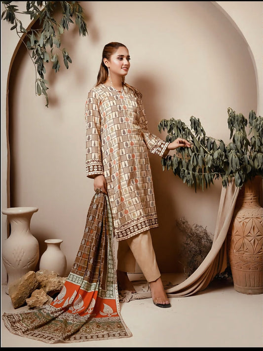 Inlay Feroza 3 Piece Unstitched Lawn [ D-07 ]