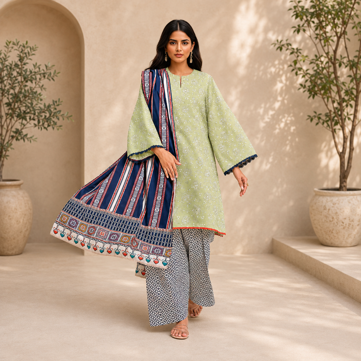 Fresh Meadow – 3 Piece Unstitched Embroidered Lawn Suit